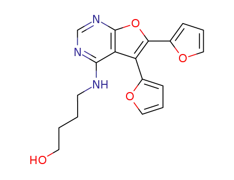 4-[(5,6-di-(2-furyl)-furo[2,3-d]pyrimidin-4-yl)amino]butan-1-ol