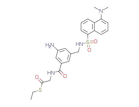 {3-amino-5-[(5-dimethylamino-naphthalene-1-sulfonylamino)-methyl]-benzoylamino}-thioacetic acid S-ethyl ester