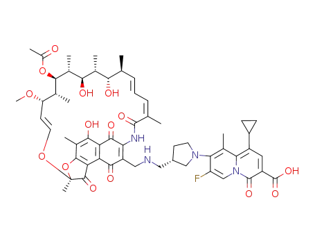 (S)-3-({[1-(3-carboxy-1-cyclopropyl-7-fluoro-9-methyl-4-oxo-4H-quinolizine-8-yl)-pyrrolidin-3-ylmethyl]-amino}-methyl)-rifamycin S