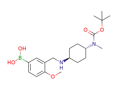 trans-3-{[4-(Boc-methyl-amino)-cyclohexylamino]-methyl}-4-methoxy-benzeneboronic acid