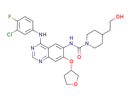 (S)-N-(4-(3-chloro-4-fluorophenylamino)-7-(tetrahydrofuran-3-yloxy)quinazolin-6-yl)-4-(2-hydroxyethyl)piperidine-1-carboxamide