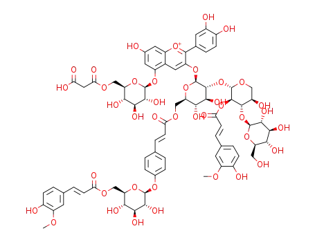 cyanidin 3-O-[2-O-(2-O-(trans-feruloyl)-3-O-(β-glucopyranosyl)-β-xylopyranosyl)-6-O-(4-O-(6-O-(trans-feruloyl)-β-glucopyranosyl)-trans-p-coumaroyl)-β-glucopyranoside]-5-O-[6-O-(malonyl)-β-glucopyranoside]
