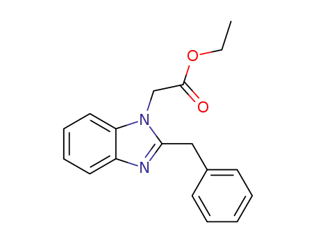 Molecular Structure of 105949-50-6 (1H-Benzimidazole-1-acetic acid, 2-(phenylmethyl)-, ethyl ester)