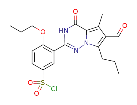 3-(6-formyl-5-methyl-4-oxo-7-propyl-3,4-dihydropyrrolo[2,1-f][1,2,4]triazin-2-yl)-4-propoxybenzene-1-sulfonyl chloride