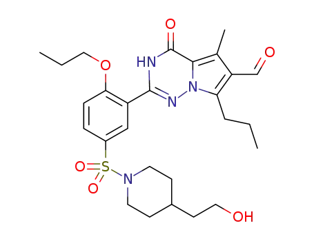 2-(5-((4-(2-hydroxyethyl)piperidin-1-yl)sulfonyl)-2-propoxyphenyl)-5-methyl-4-oxo-7-propyl-3,4-dihydropyrrolo[2,1-f][1,2,4]triazine-6-carbaldehyde