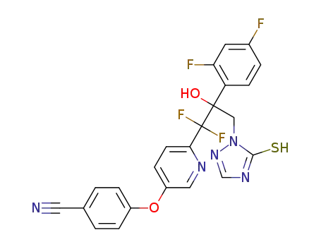 4-((6-(2-(2,4-difluorophenyl)-1,1-difluoro-2-hydroxy-3-(5-mercapto-1H-1,2,4-triazol-1-yl)-propyl)pyridin-3-yl)oxy)benzonitrile