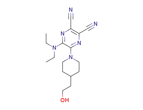 5-(diethylamino)-6-(4-(2-hydroxyethyl)piperidin-1-yl)pyrazine-2,3-dicarbonitrile