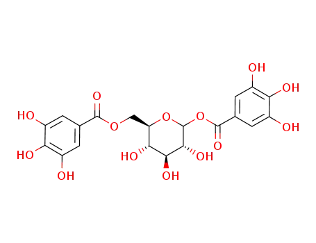 Molecular Structure of 23363-08-8 (b-D-Glucopyranose,1,6-bis(3,4,5-trihydroxybenzoate))