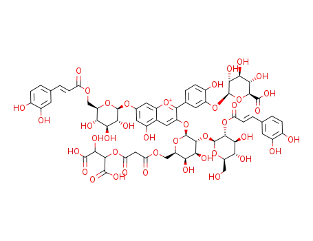 cyanidin 3-O-[2-O-(2-(trans-caffeoyl)-β-D-glucopyranosyl)-6-O-(2-O-(tartaryl)malonyl)-β-D-galactopyranoside]-7-O-[6-O-(trans-caffeoyl)-β-D-glucopyranoside]-3'-O-[β-D-glucuronopyranoside]
