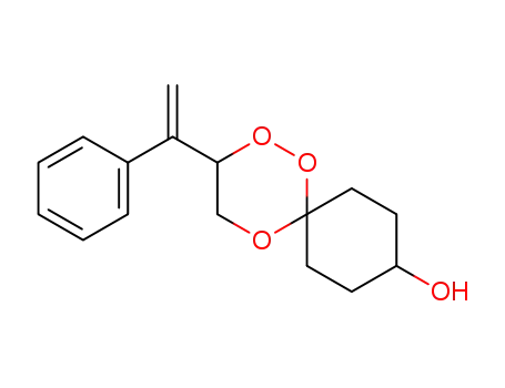 Molecular Structure of 868696-17-7 (1,2,5-Trioxaspiro[5.5]undecan-9-ol, 3-(1-phenylethenyl)-)