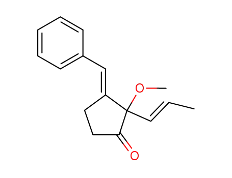 2-Methoxy-3-[1-phenyl-meth-(E)-ylidene]-2-((E)-propenyl)-cyclopentanone