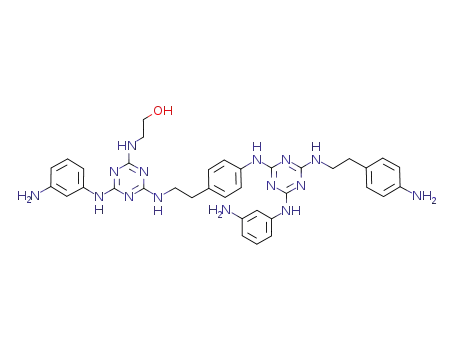 2-({4-[(3-aminophenyl)amino]-6-({2-[4-({4-[(3-aminophenyl)amino]-6-{[2-(4-aminophenyl)ethyl]amino}1,3,5-triazin-2-yl}amino)phenyl]ethyl}amino)-1,3,5-triazine-2-yl}amino)ethan-1-ol