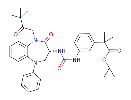 (R)-(-)-1-(1-tert-butylcarbonylmethyl-2-oxo-5-phenyl-1,3,4,5-tetrahydro-2H-1,5-benzodiazepin-3-yl)-3-[3-(1-methyl-1-tert-butoxycarbonyl)ethylphenyl]urea