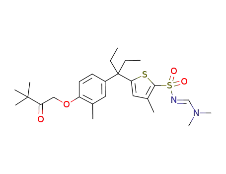 5-{1-[4-(3,3-dimethyl-2-oxo-butoxy)-3-methyl-phenyl]-1-ethyl-propyl}-3-methyl-thiophene-2-sulfonic acid dimethylaminemethyleneamide