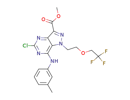 methyl 5-chloro-7-[(3-methylphenyl)amino]-1-[2-(2,2,2-trifluoroethoxy)ethyl]-1H-pyrazolo[4,3-d]pyrimidine-3-carboxylate