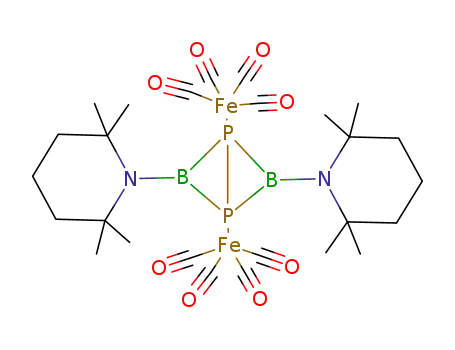 2,4-bis(2',2',6',6'-tetramethylpiperidino)-1,3,2,4-diphosphadiborabicyclo{1.1.0}-butan-bis(tetracarbonyleisen)
