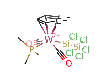 1,1,1,2,2-pentachloro-2-[dicarbonyl(η(5)-cyclopentadienyl)(trimethylphosphane)tungsten]disilane