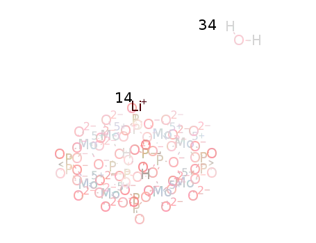 Li14[(Mo2O4)4(methylenediphosphonato(4-))4(methylenediphosphonato(3-))2]*34H2O
