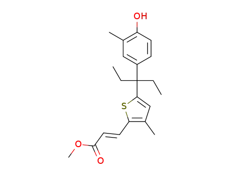 methyl (E)-3-(5-(3-(4-hydroxy-3-methylphenyl)pentan-3-yl)-3-methylthiophen-2-yl)acrylate
