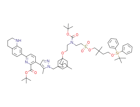 tert-butyl 3-{1-[(3-{[13-(tert-butoxycarbonyl)-2,2,7,7-tetramethyl-10,10-dioxido-3,3-diphenyl-4,9-dioxa-10λ6-thia-13-aza-3-silapentadecan-15-yl]oxy}-5,7-dimethyltricyclo[3.3.1.13'7]dec-1-yl)methyl]-5-methyl-1H-pyrazol-4-yl}-6-(1,2,3,4-tetrahydroquinolin-7-yl)pyridine-2-carboxylate