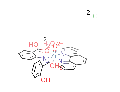 2-[(2-hydroxybenzylidine)amino]benzoic acid 4,5-diazaphenanthrene oxoaquo zirconium chloride dihydrate