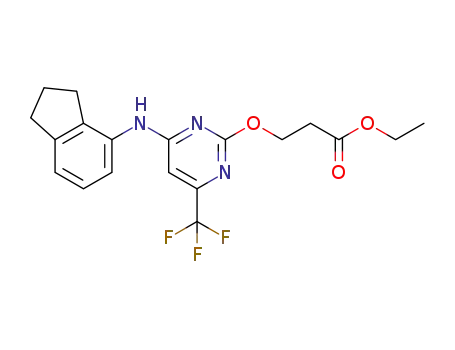 ethyl 3-((4-((2,3-dihydro-1H-inden-4-yl)amino)-6-(trifluoromethyl)pyrimidin-2-yl)oxy)propanoate