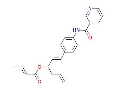 (E)-1-(4-(nicotinamido)phenyl)hexa-1,5-dien-3-yl (E)-but-2-enoate