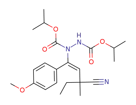 diisopropyl 1-[(E)-3-cyano-1-(4-methoxyphenyl)-3-methylpent-1-en-1-yl]-1,2-hydrazinedicarboxylate
