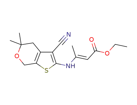 ethyl (2E)-3-[(3-cyano-5,5-dimethyl-4,7-dihydro-5H-thieno[2,3-c]pyran-2-yl)amino]but-2-enoate