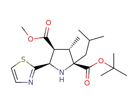 2-tert-butoxycarbonyl-2-isobutyl-4-methoxycarbonyl-3-methyl-5-thiazol-2-ylpyrrolidine