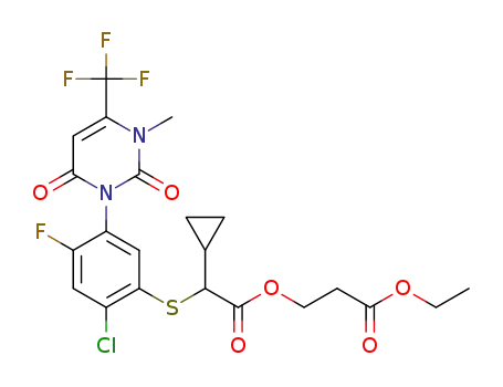 ethyl 3-[2-({2-chloro-4-fluoro-5-[3-methyl-2,6-dioxo-4-(trifluoromethyl)-3,6-dihydropyrimidin-1(2H)-yl]phenyl}sulfanyl)(cyclopropyl)acetoxy]propanoate