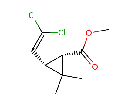 Molecular Structure of 61976-30-5 (methyl 3-(2,2-dichloroethenyl)-2,2-dimethyl-cyclopropane-1-carboxylate)
