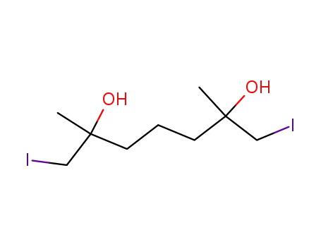 Molecular Structure of 109240-26-8 (2,6-Heptanediol, 1,7-diiodo-2,6-dimethyl-)