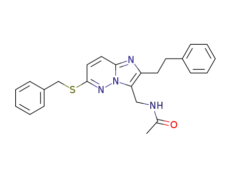 3-acetamidomethyl-6-benzylthio-2-phenethylimidazo<1,2-b>pyridazine