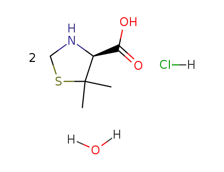 bis(S)(-5,5-dimethylthiazolidine-4-carboxylic acid)protium chloride hydrate