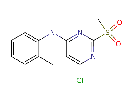 Molecular Structure of 86627-00-1 (4-Pyrimidinamine, 6-chloro-N-(2,3-dimethylphenyl)-2-(methylsulfonyl)-)