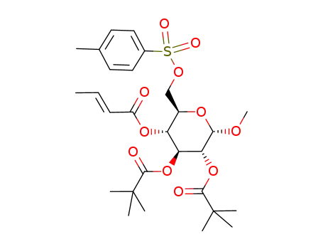 methyl 4-O-crotonyl-2,3-di-O-pivaloyl-6-O-p-toluenesulfonyl-α-D-glucopyranoside