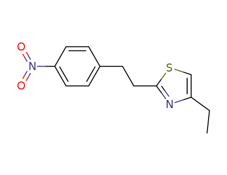 Molecular Structure of 689251-39-6 (Thiazole, 4-ethyl-2-[2-(4-nitrophenyl)ethyl]-)