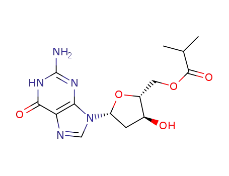 Molecular Structure of 93635-99-5 (Guanosine, 2'-deoxy-, 5'-(2-methylpropanoate))