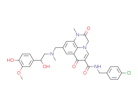 rac N-(4-chlorobenzyl)-9-{[[2-hydroxy-2-(4-hydroxy-3-methoxyphenyl)ethyl](methyl)amino]methyl}-1-methyl-2,7-dioxo-2,3-dihydro-1H,7H-pyrido[1,2,3-de]quinoxaline-6-carboxamide