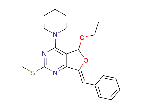 (7Z)-7-benzylidene-5-ethoxy-2-methylthio-4-piperidin-1-yl-5,7-dihydrofuro[3,4-d]pyrimidine