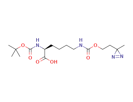 2-((tert-butoxycarbonyl)amino)-6-(((2-(3-methyl-3H-diazirin-3-yl)ethoxy)carbonyl)amino)hexanoic acid