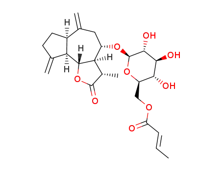 (1R,5R,6R,7R,8S,11S)-11,13-dihydrodehydrocostuslactone-8-O-6’-2’’(E)-butenoyl-β-D-glucopyranoside