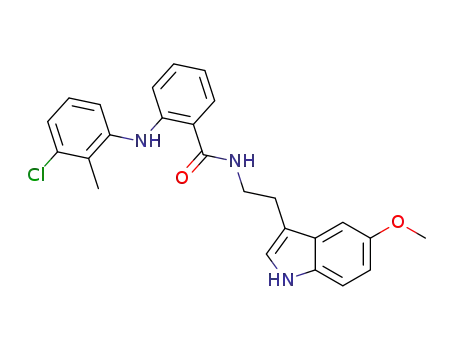 2-((3-chloro-2-methylphenyl)amino)-N-(2-(5-methoxy-1H-indol-3-yl)ethyl)benzamide