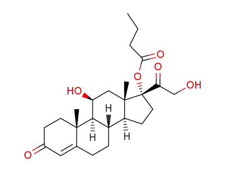 Molecular Structure of 13609-67-1 (Hydrocortisone-17-butyrate)