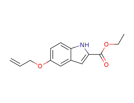 Molecular Structure of 51086-05-6 (1H-Indole-2-carboxylic acid, 5-(2-propenyloxy)-, ethyl ester)
