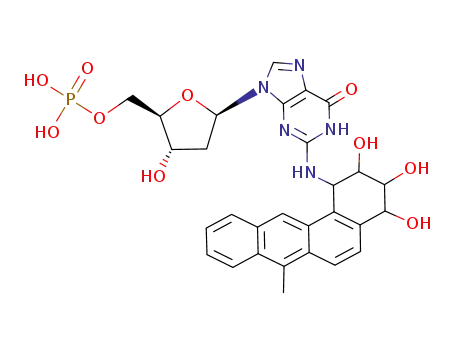 Phosphoric acid mono-{(2R,3S,5R)-3-hydroxy-5-[6-oxo-2-(2,3,4-trihydroxy-7-methyl-1,2,3,4-tetrahydro-benzo[a]anthracen-1-ylamino)-1,6-dihydro-purin-9-yl]-tetrahydro-furan-2-ylmethyl} ester