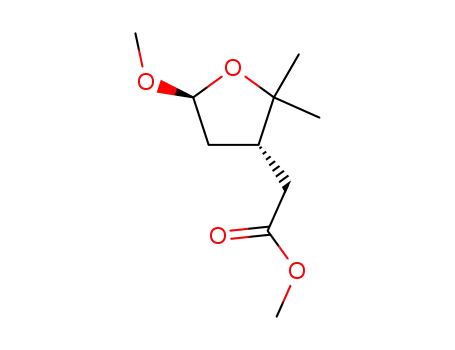 Methyl (3R*,5S*)-5-methoxy-2,2-dimethyltetrahydro-3-furanacetate