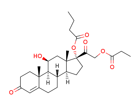 Pregn-4-ene-3,20-dione,11-hydroxy-17-(1-oxobutoxy)-21-(1-oxopropoxy)-, (11b)-