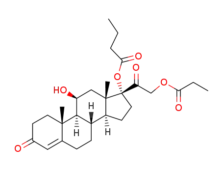 Molecular Structure of 72590-77-3 (11beta,17,21-trihydroxypregn-4-ene-3,20-dione 17-butyrate 21-propionate)